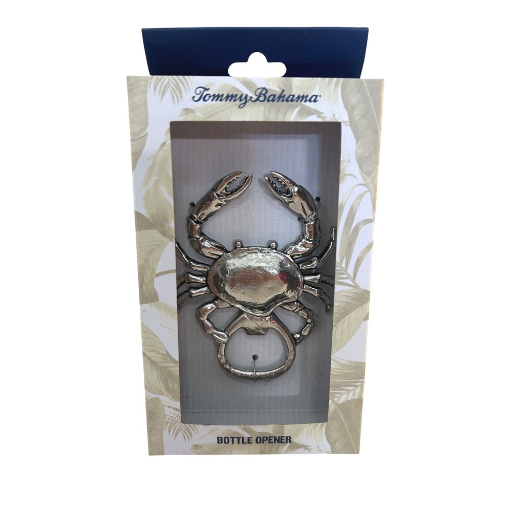 Tommy Bahama Silver Crab Metal Nautical Bottle Opener New in Package!